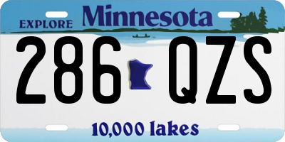 MN license plate 286QZS