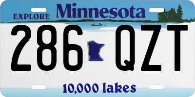MN license plate 286QZT