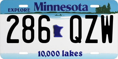 MN license plate 286QZW