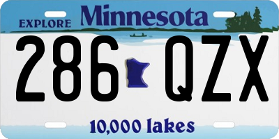 MN license plate 286QZX