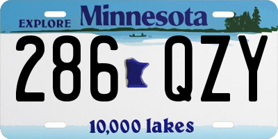 MN license plate 286QZY
