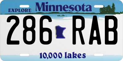 MN license plate 286RAB