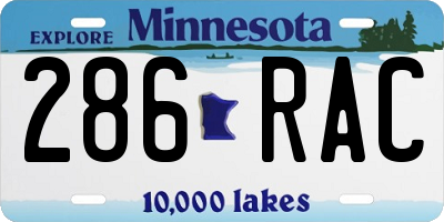 MN license plate 286RAC