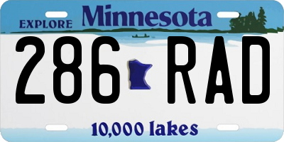 MN license plate 286RAD