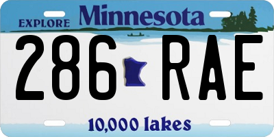MN license plate 286RAE