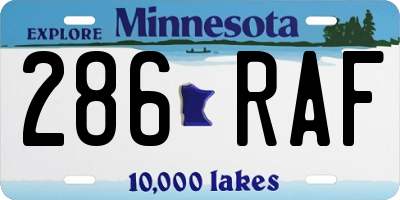 MN license plate 286RAF