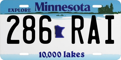 MN license plate 286RAI