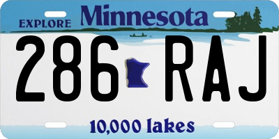 MN license plate 286RAJ