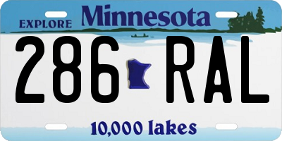 MN license plate 286RAL