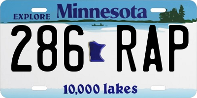 MN license plate 286RAP