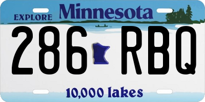 MN license plate 286RBQ
