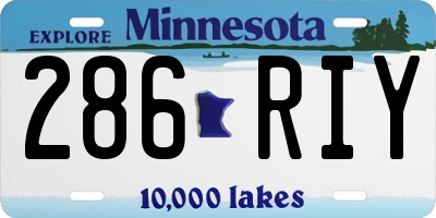 MN license plate 286RIY