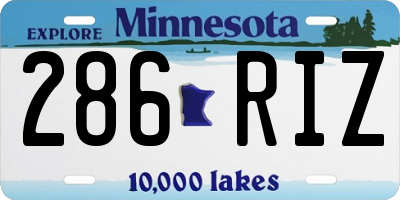 MN license plate 286RIZ