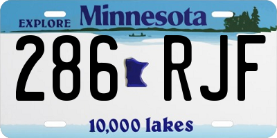 MN license plate 286RJF