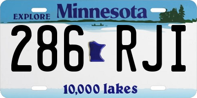 MN license plate 286RJI