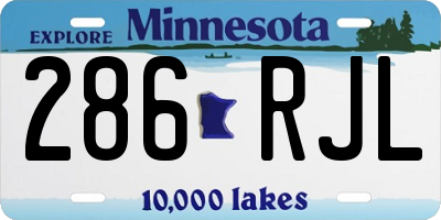 MN license plate 286RJL