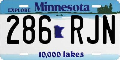 MN license plate 286RJN