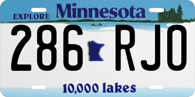 MN license plate 286RJO