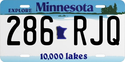 MN license plate 286RJQ