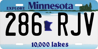 MN license plate 286RJV