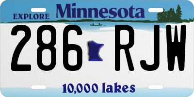 MN license plate 286RJW