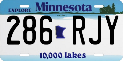 MN license plate 286RJY