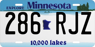 MN license plate 286RJZ