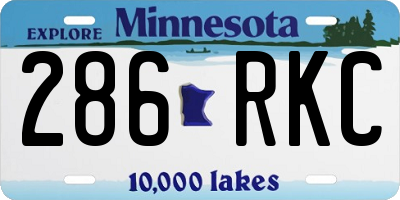 MN license plate 286RKC