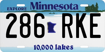 MN license plate 286RKE