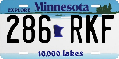 MN license plate 286RKF