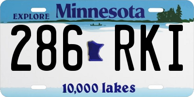 MN license plate 286RKI