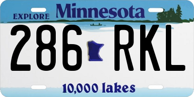 MN license plate 286RKL