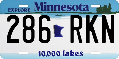 MN license plate 286RKN