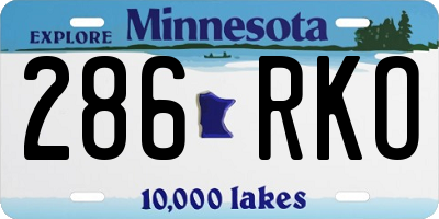MN license plate 286RKO
