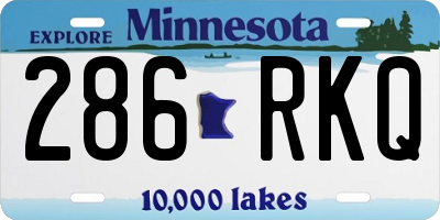 MN license plate 286RKQ