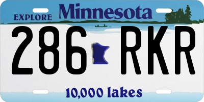MN license plate 286RKR