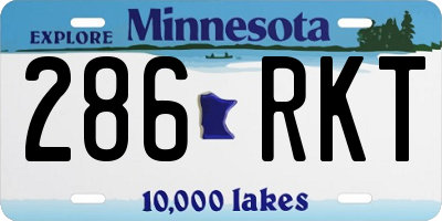 MN license plate 286RKT