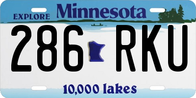 MN license plate 286RKU