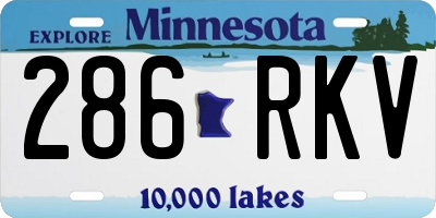 MN license plate 286RKV