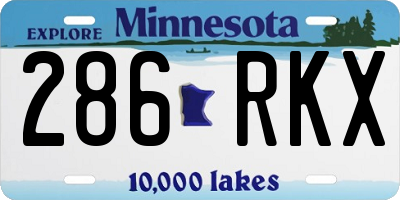 MN license plate 286RKX