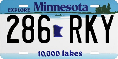 MN license plate 286RKY