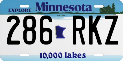 MN license plate 286RKZ