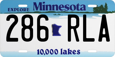MN license plate 286RLA