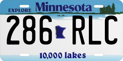 MN license plate 286RLC