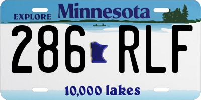 MN license plate 286RLF