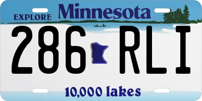 MN license plate 286RLI