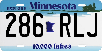 MN license plate 286RLJ