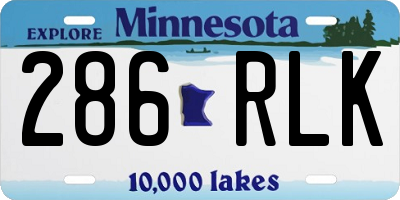 MN license plate 286RLK