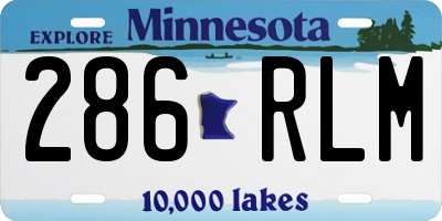MN license plate 286RLM