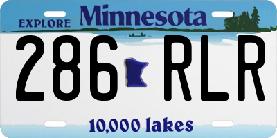 MN license plate 286RLR